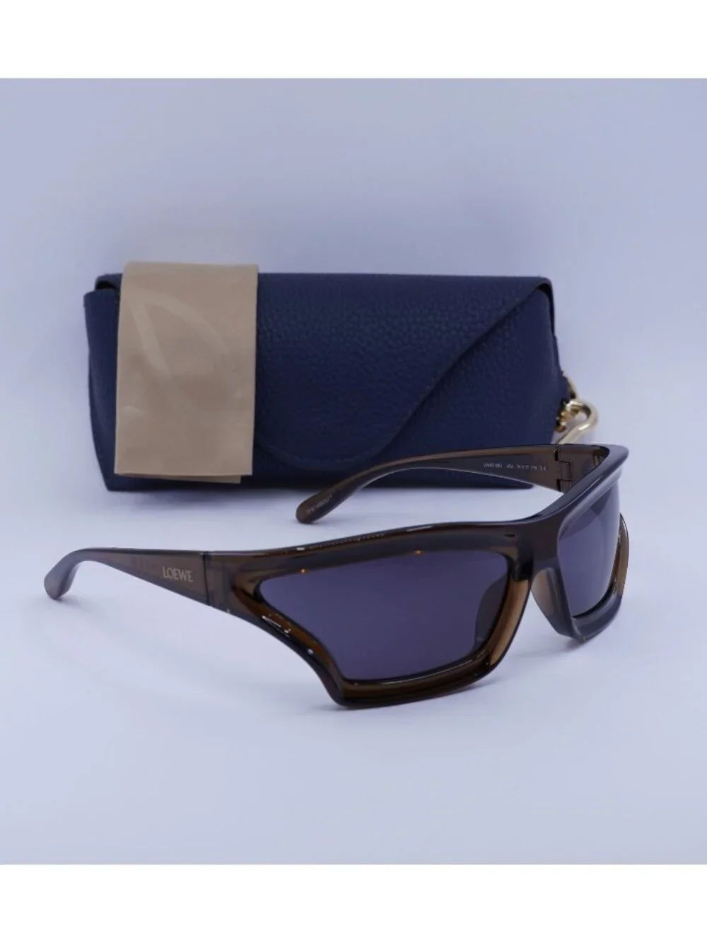 Loewe LW40143U 47A Shield Sunglasses – Brown / Grey